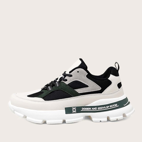 

Lace-up Front Wide Fit Chunky Sneakers, Beige