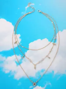 ROMWE 金色休閒項鍊 - 金黃色 - 查看 2