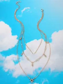 ROMWE 金色休閒項鍊 - 金黃色 - 查看 4