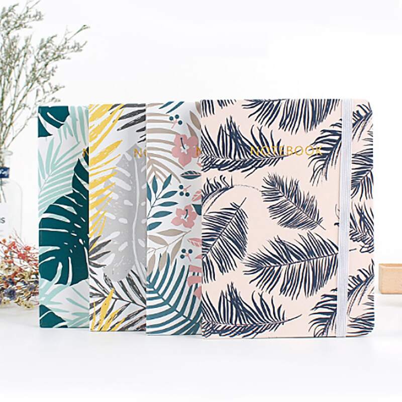 

1pack Leaf Print Cover Random Notebook, Multicolor