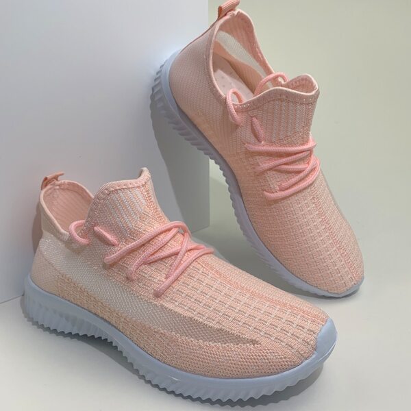 

Lace-up Decor Wide Fit Sneakers, Baby pink