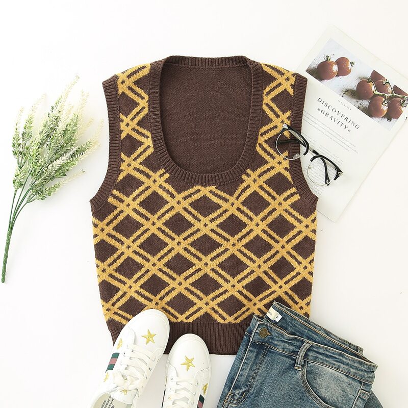 

Argyle Pattern Sweater Vest, Multicolor