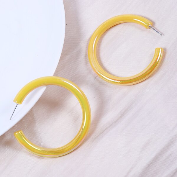 

Cuff Hoop Earrings, Yellow