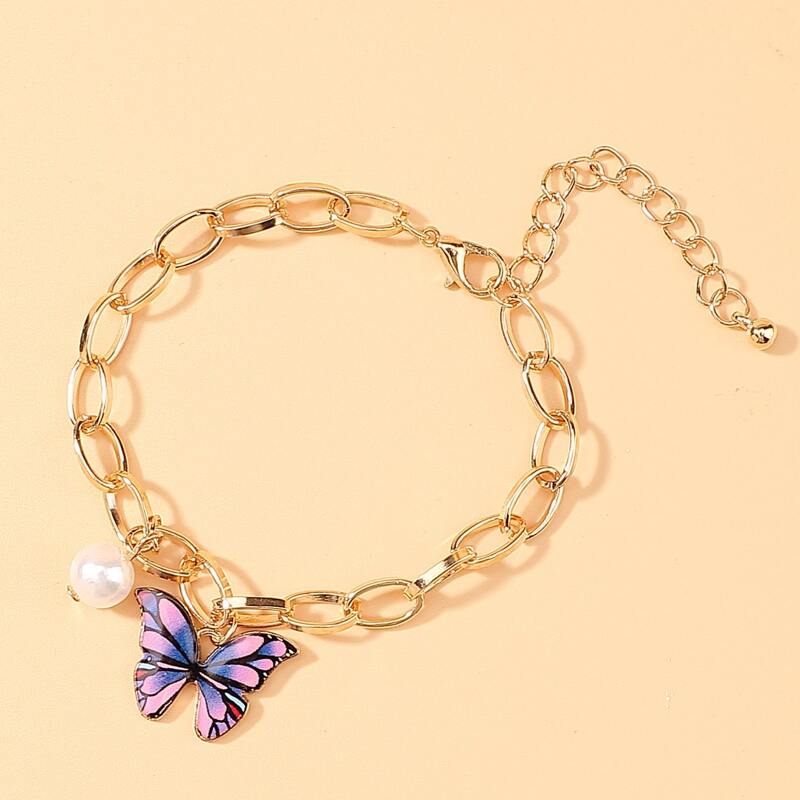 

Butterfly Chain Bracelet, Gold