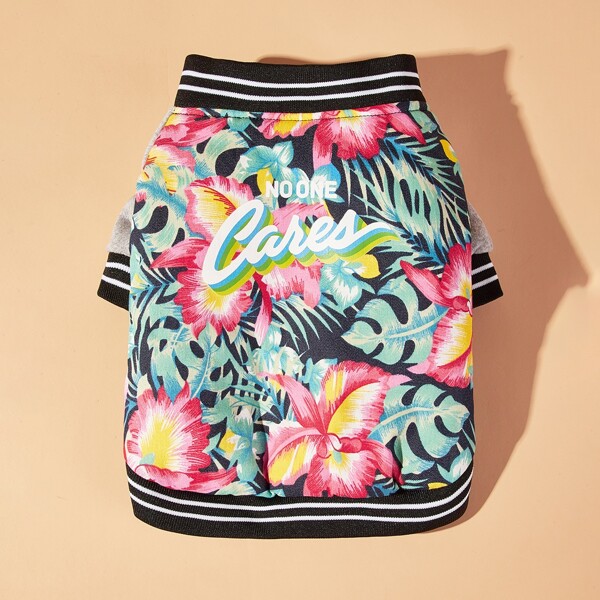

1pc Flower Print Dog Coat, Multicolor