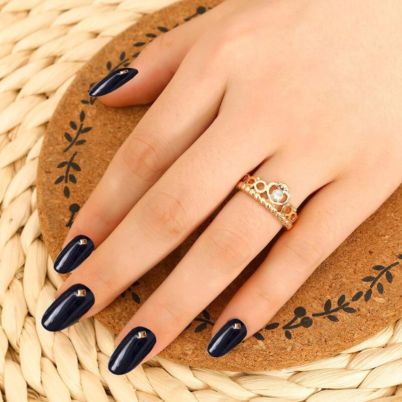 

Rhinestone Decor Hollow Out Ring, Gold