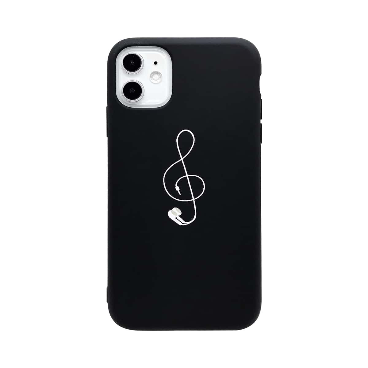 

1pc Music Note Pattern iPhone Case, Black and white