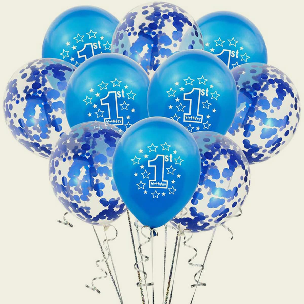 

10pcs 1st Birthday Party Decorative Balloon Set, Blue
