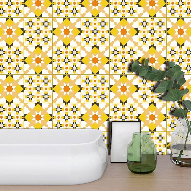 

19sheets Geometric Pattern Wall Sticker, Multicolor