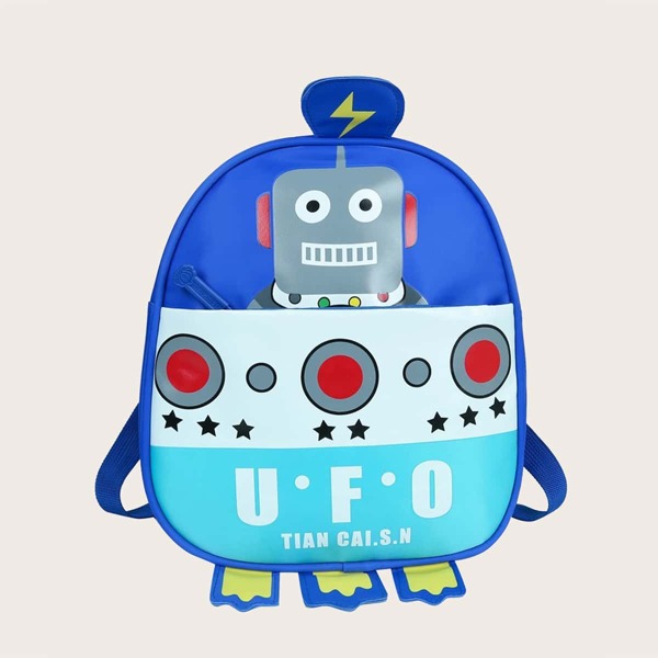 

Kids Cartoon Graphic Backpack, Blue