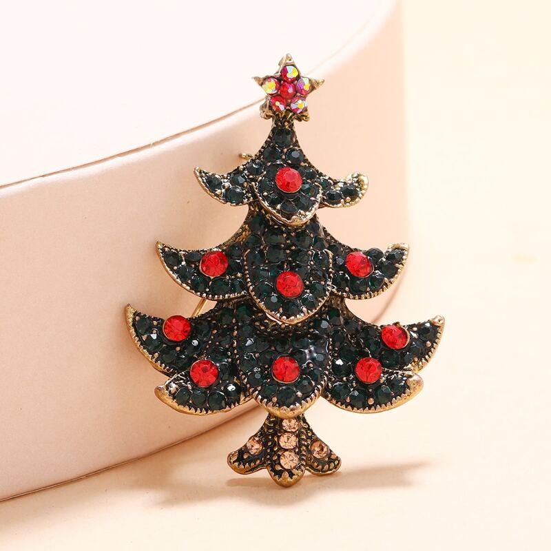 

Christmas Tree Design Brooch, Green