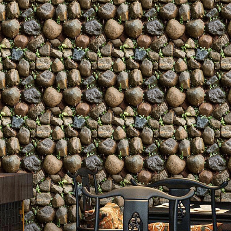

1pc 3D Stone Pattern Wall Sticker, Multicolor