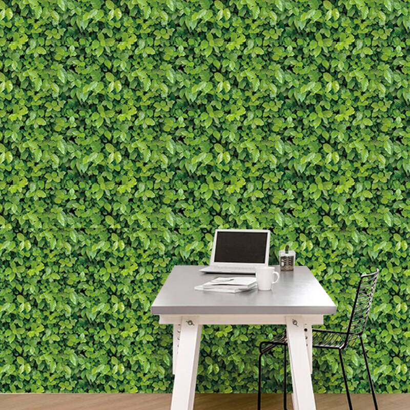 

1pc 3D Leaf Print Wall Sticker, Green
