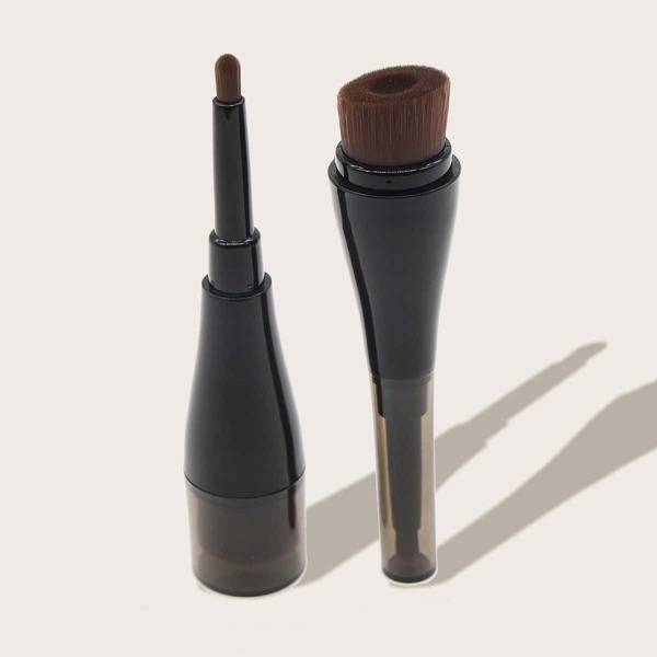 

1pc Dual-ended Foundation Brush, Black