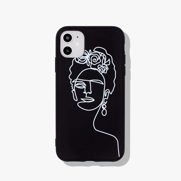 

1шт чехол для iPhone с узором, Чёрный