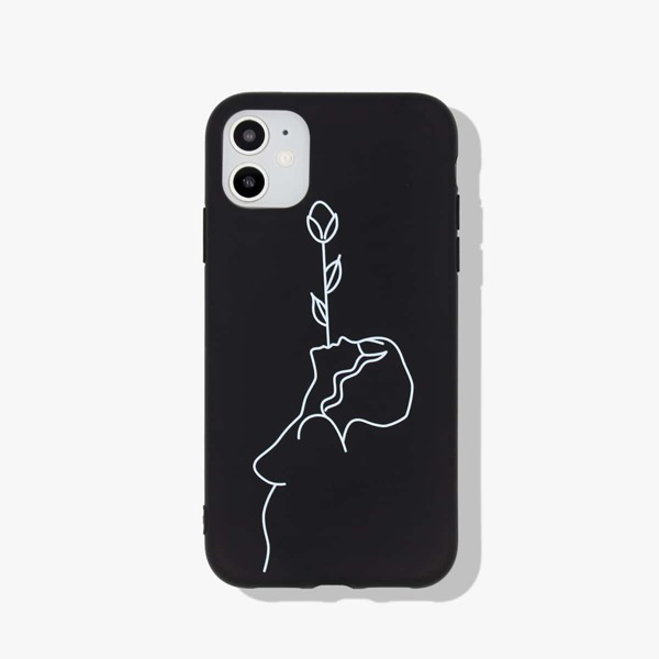 

1шт чехол для iPhone с узором, Чёрный