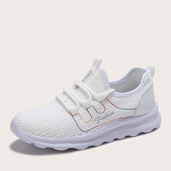 

Lace-up Decor Low Top Sneakers, White