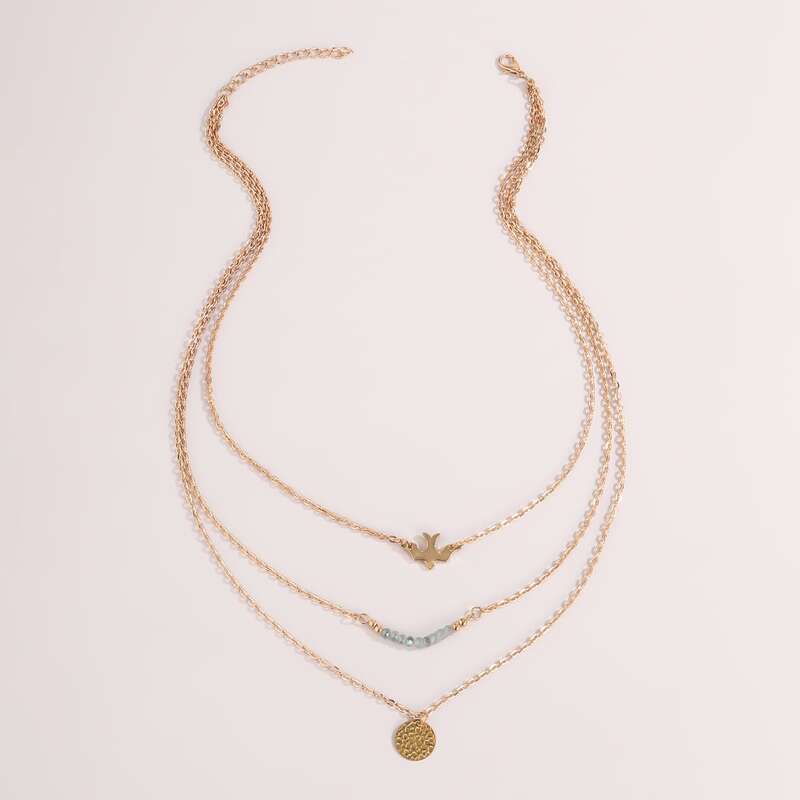 

Coin & Seagull Layered Necklace, Gold