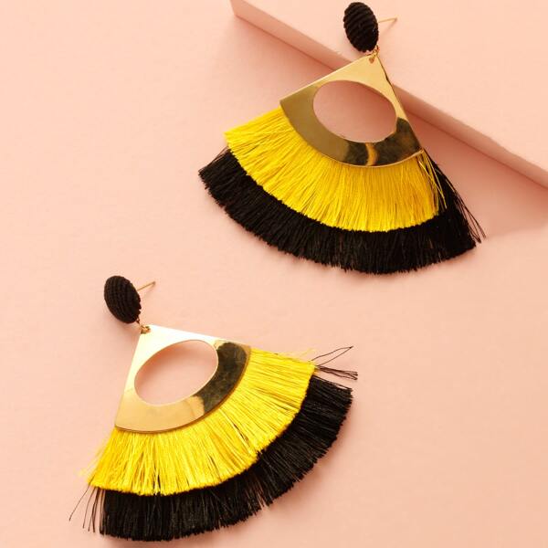 

Tassel Decor Drop Earrings, Yellow
