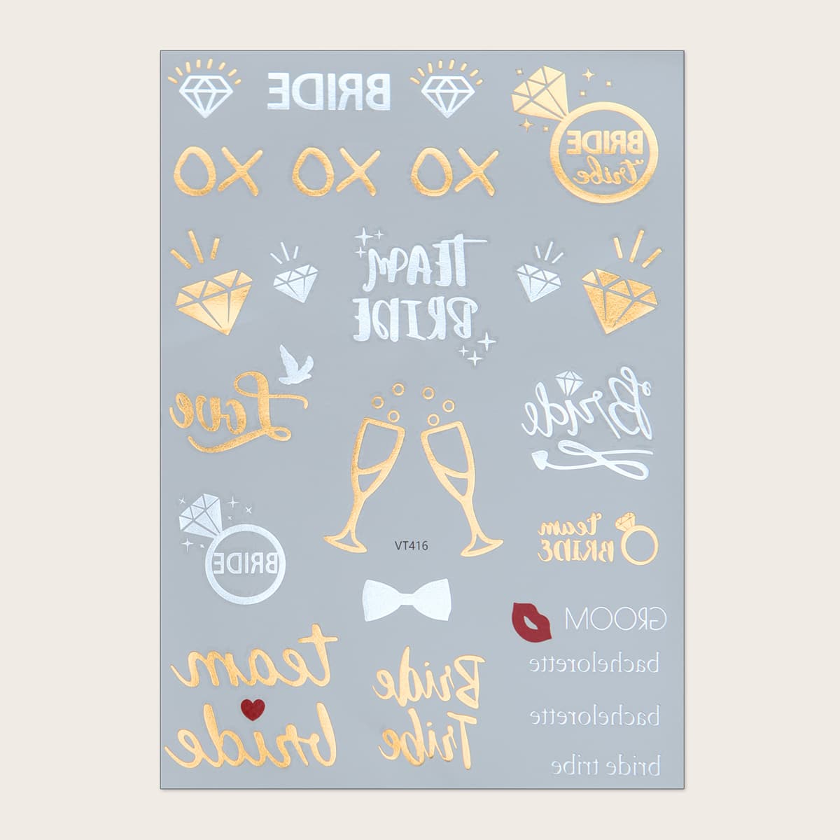 

1pc Letter Graphic Tattoo Sticker, Multicolor