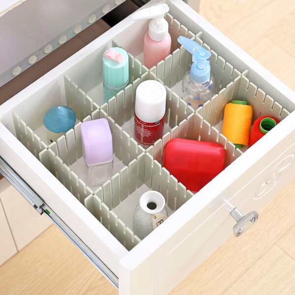 

4pcs Plastic Drawer Divider, Green