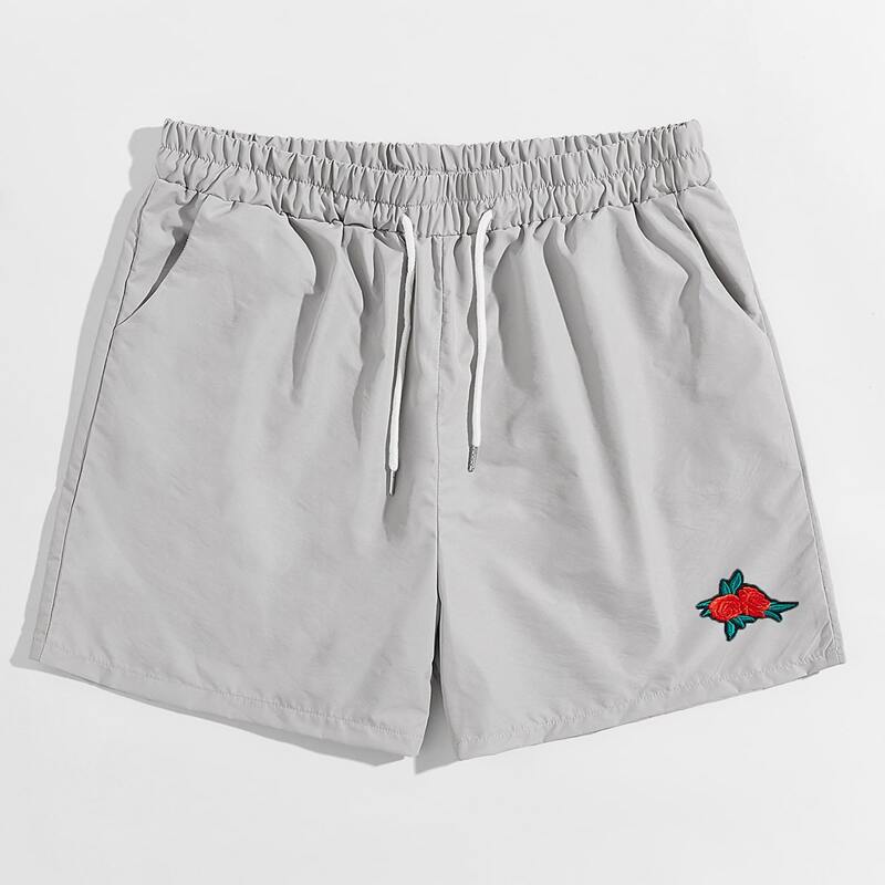 

Guys Rose Patched Shorts, Light grey