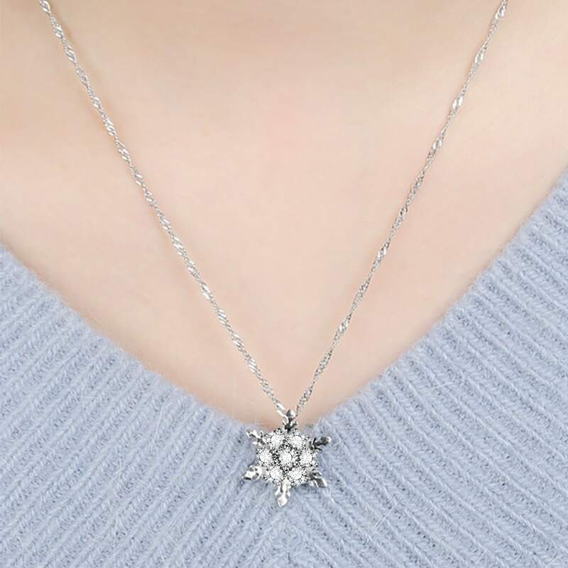 

Christmas Snowflake Charm Necklace, Silver