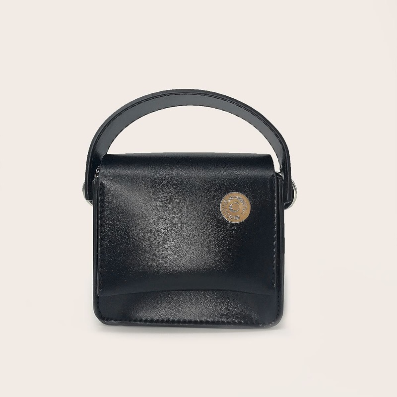 

Mini Flap Satchel Bag, Black