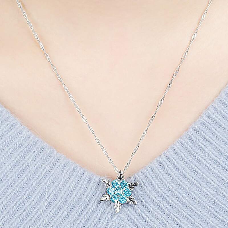 

Christmas Snowflake Charm Necklace, Blue