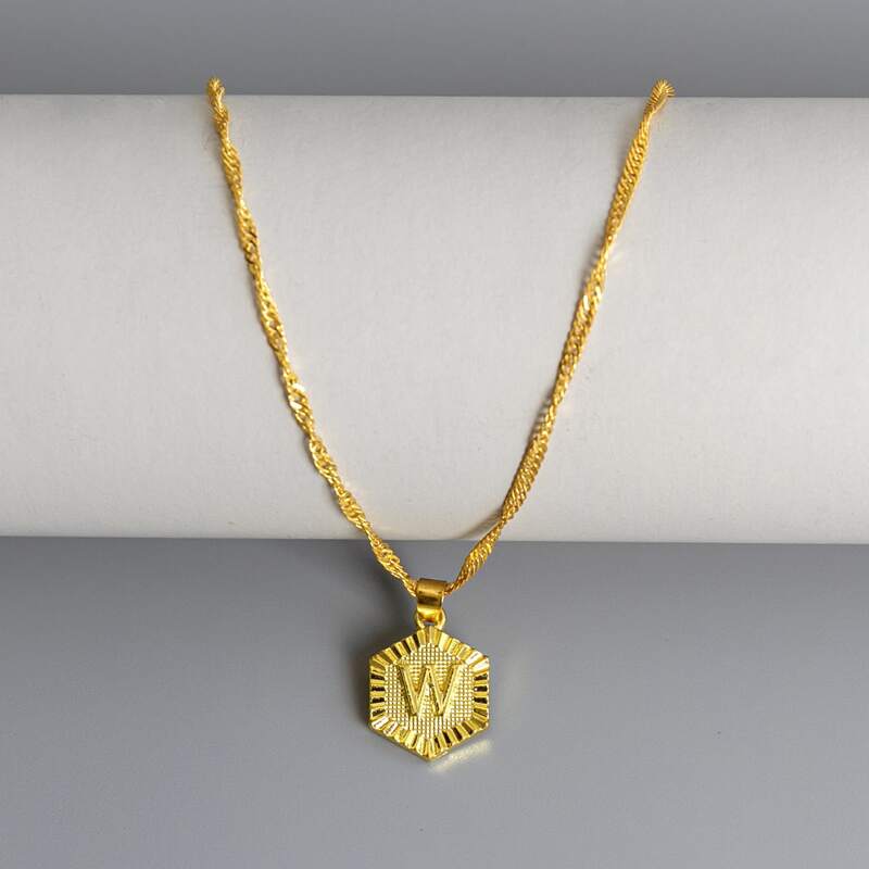 

Guys Letter Pendant Necklace, Gold