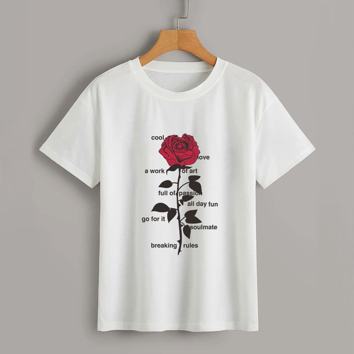 

Letter Rose Graphic Tee, White