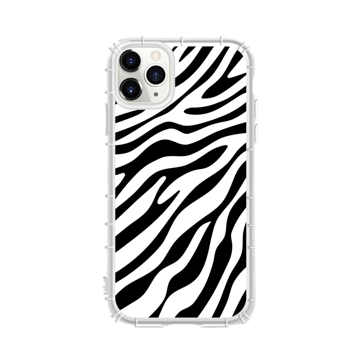 

1pc Zebra Pattern iPhone Case, Black and white
