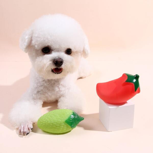 

2pcs Vegetable Shaped Dog Sound Toy, Multicolor