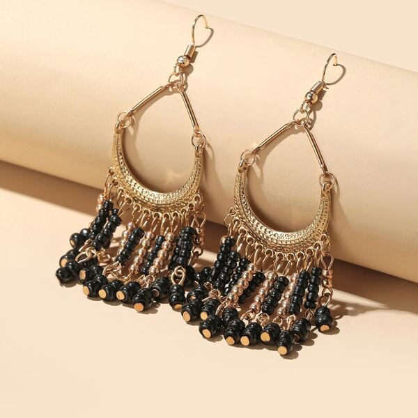 

Bohemian Beaded Tassel Drop Earrings, Multicolor