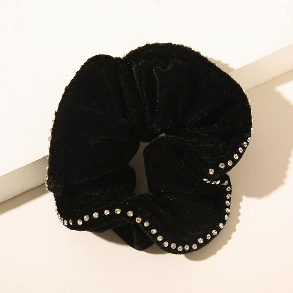 

Rhinestone Decor Scrunchie, Black