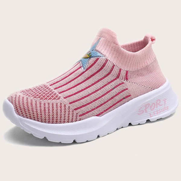 

Girls Star Patch Sock Sneakers, Pink