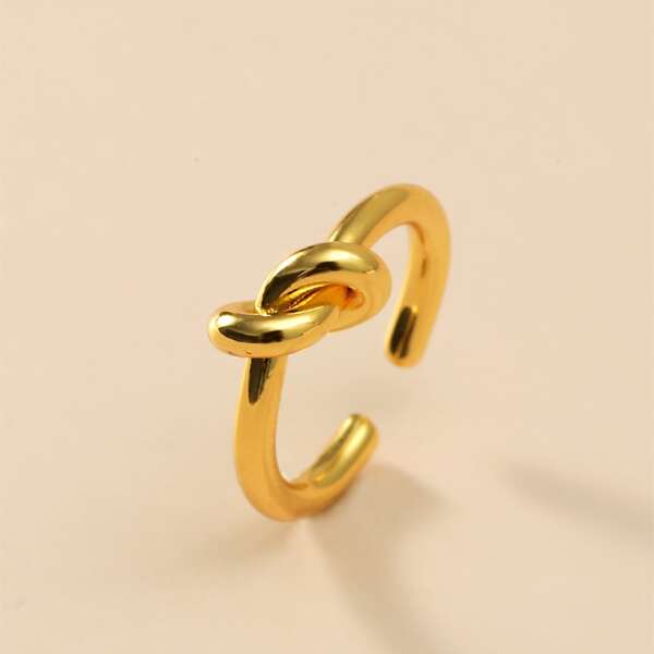 

Knot Decor Cuff Ring, Gold
