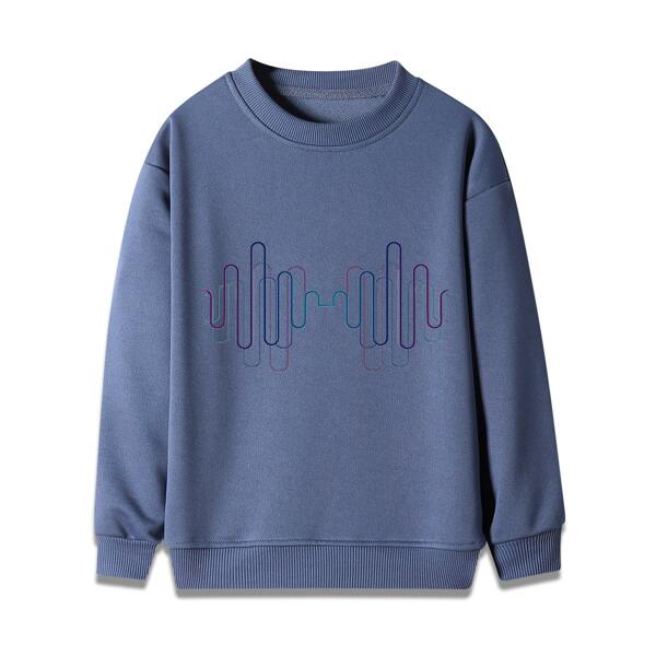 

Boys Graphic Print Regular Sleeve Sweatshirt, Dusty blue