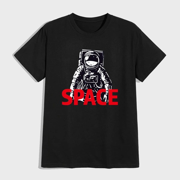 

Figure And Letter Graphic Tee, Black