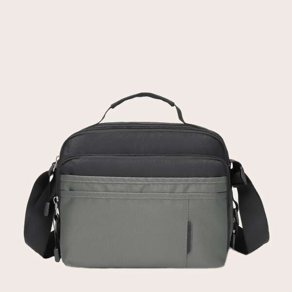 

Men Two Tone Crossbody Bag, Grey