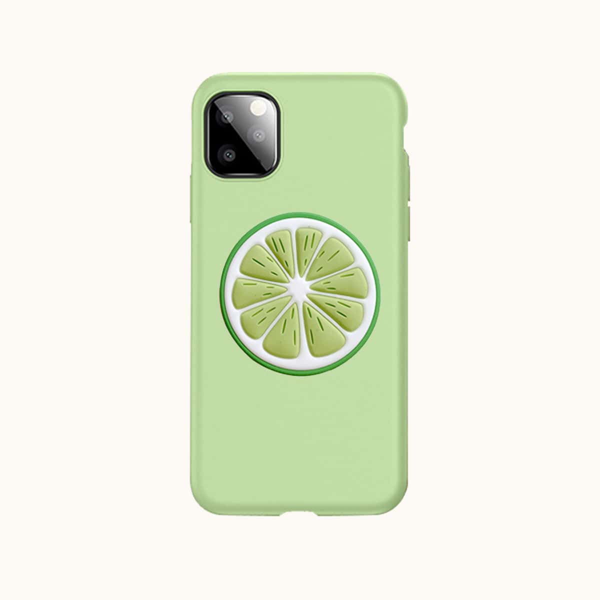 

1pc iPhone Case & 1pc Lemon Shaped Phone Holder, Green