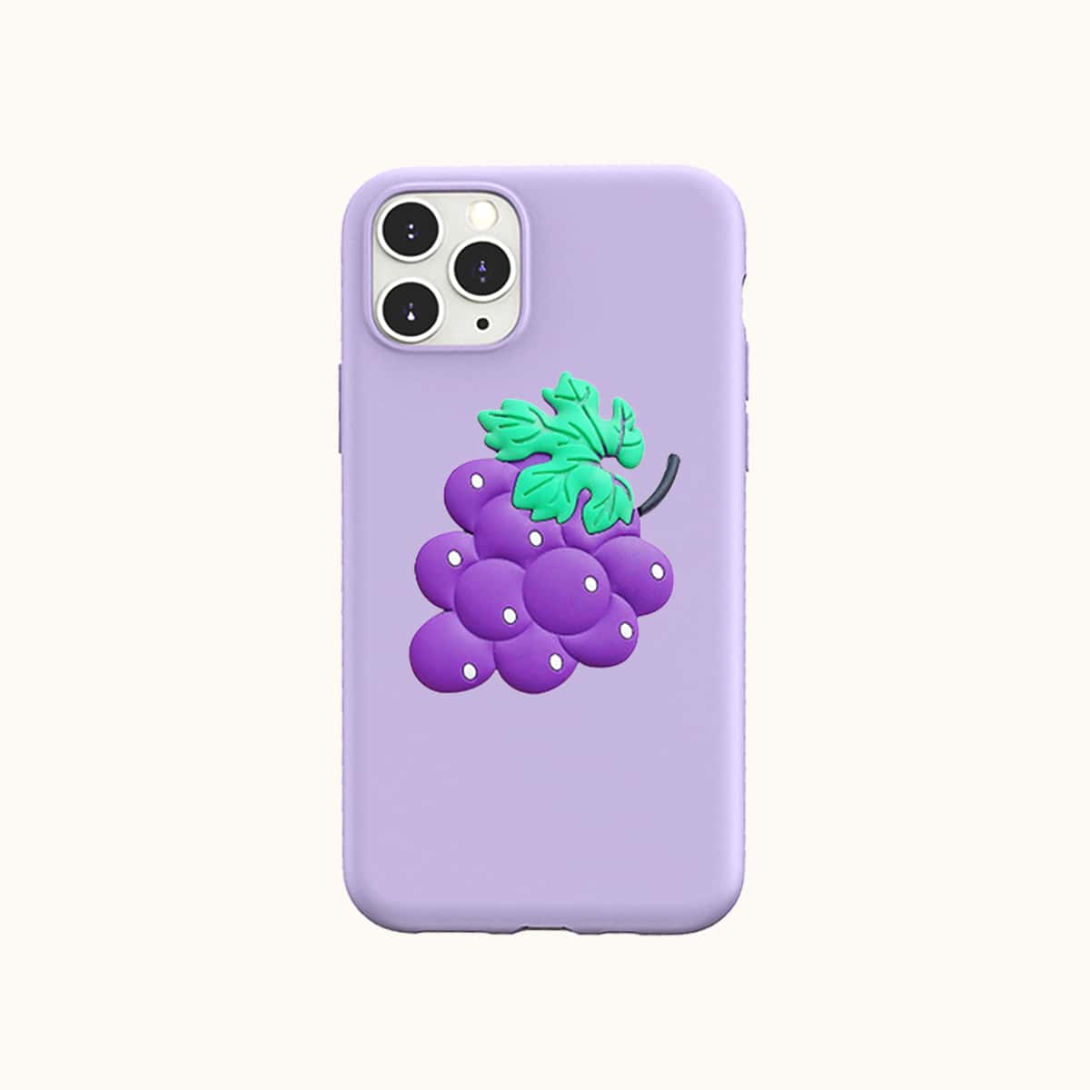

1pc iPhone Case & 1pc Grape Shaped Phone Holder, Purple