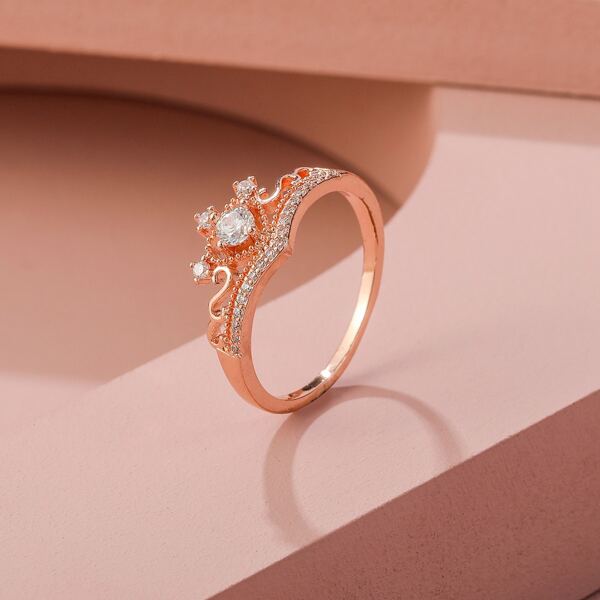 

Rhinestone Decor Ring, Rose gold