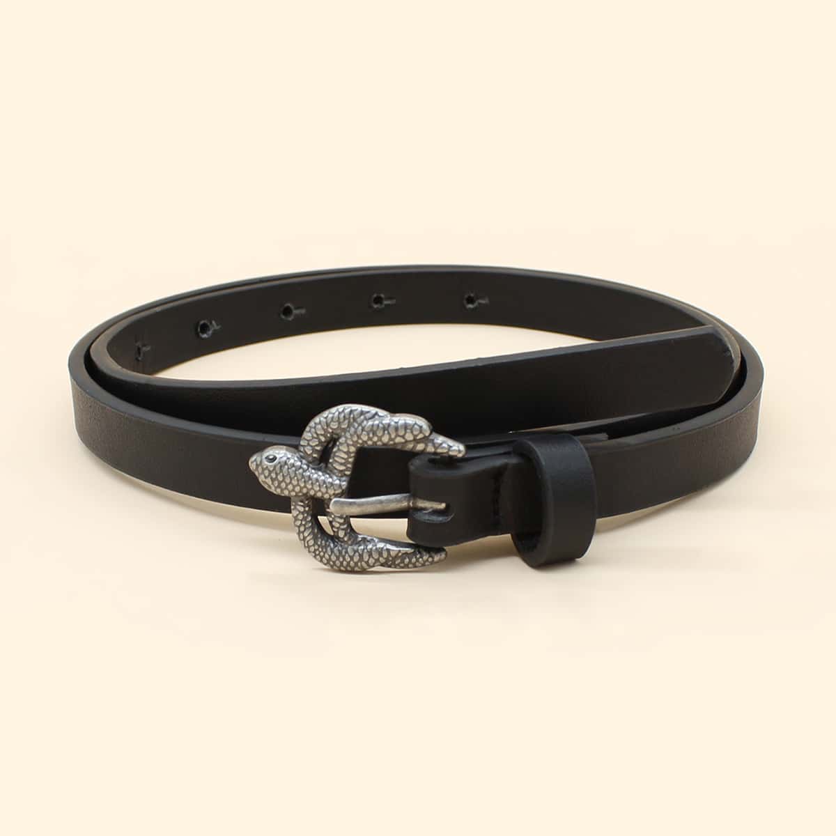 

Serpentine Buckle Belt, Black