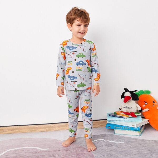 

Toddler Boys Cartoon & Letter Graphic PJ Set, Multicolor
