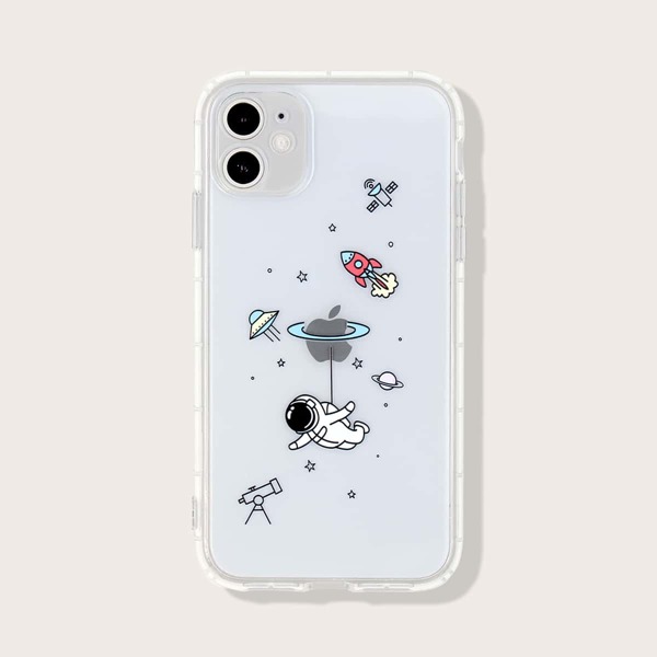 

1pc Cartoon Graphic iPhone Case, Clear