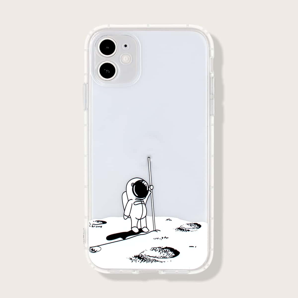 

1pc Cartoon Graphic iPhone Case, Clear