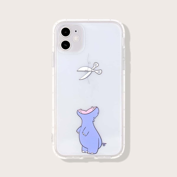 

1pc Cartoon Graphic iPhone Case, Clear