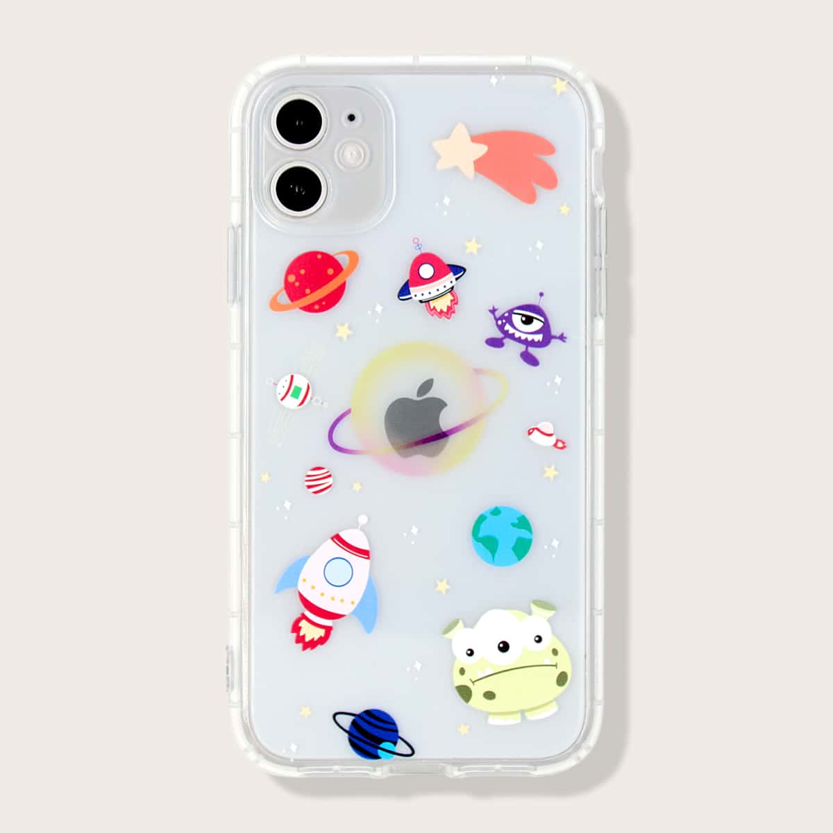 

1pc Cartoon Graphic iPhone Case, Clear