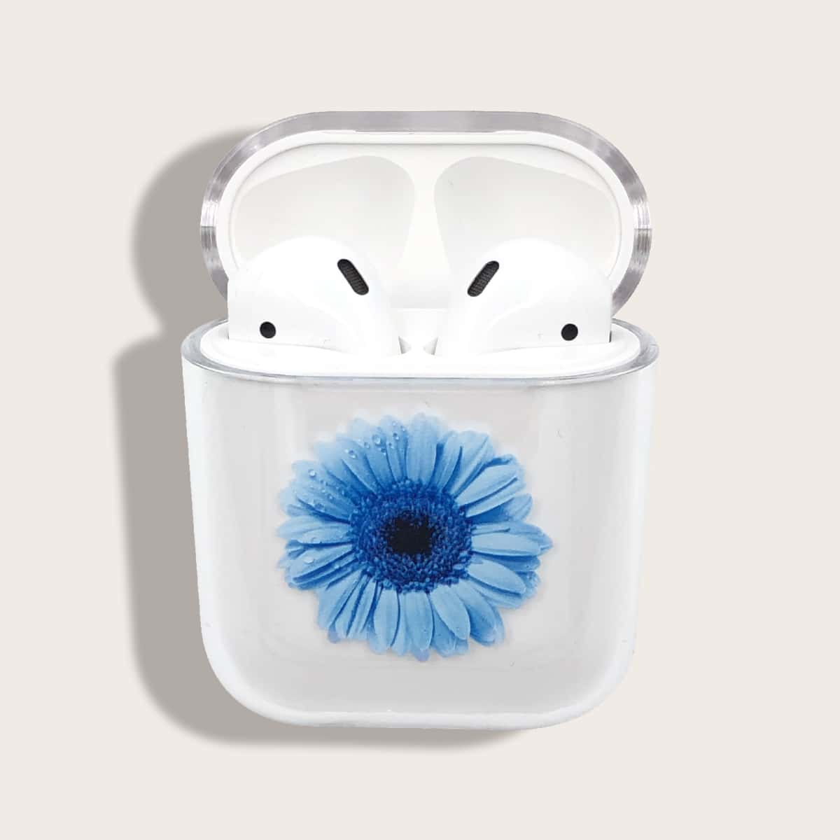 

1pc Flower Print AirPods Case, Clear